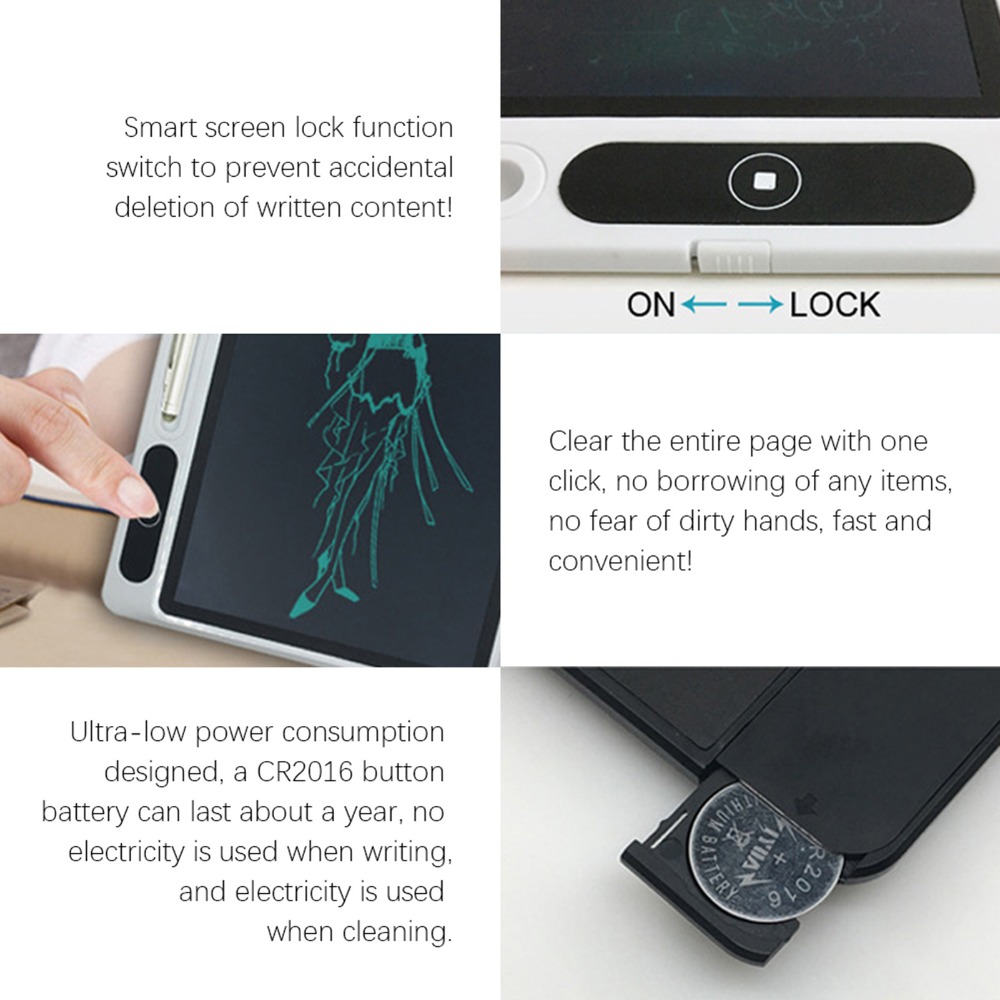 Black LCD Writing Tablet Small - Tablet Sleeves & Cases Ipad Accessories 评论和价格