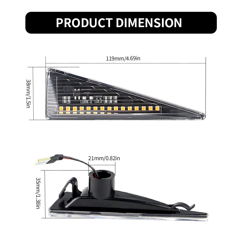 2PCS LED Turn Signal Side Mark - Tablet Accessories Aesthetic 评论和价格
